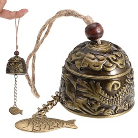 Fengshui Bell Vintage Dragon Bell Good Luck Oriental Bells Hanging Dragon Fish Feng Shui Wind Chime Blessing Dragon Ornaments for Home Garden Yard Indoor and Outdoor Decoration