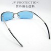Eyewear H-907-4 Men's Sunglasses, UV Protection, Clear, Blue Lenses, Thin