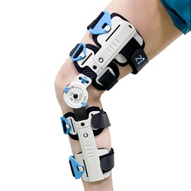 Z1 K10 Eco Hinged ROM Knee Brace - Carbon Fiber Post Op Knee Immobilizer Lightweight Adjustable Leg Braces Medical Orthopedic Support for ACL, PCL, MCL Injury & After Surgery for Women & Men