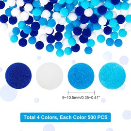 PH Pandahall Approximately 2,000 Pieces, Pom Poms, Balls, 0.4 inches (10 mm), Round Balls, Stuffed Animals, Ornaments, Clothes, Bags, Doll Making, DIY Handmade, Craft Materials, Decorative Material,