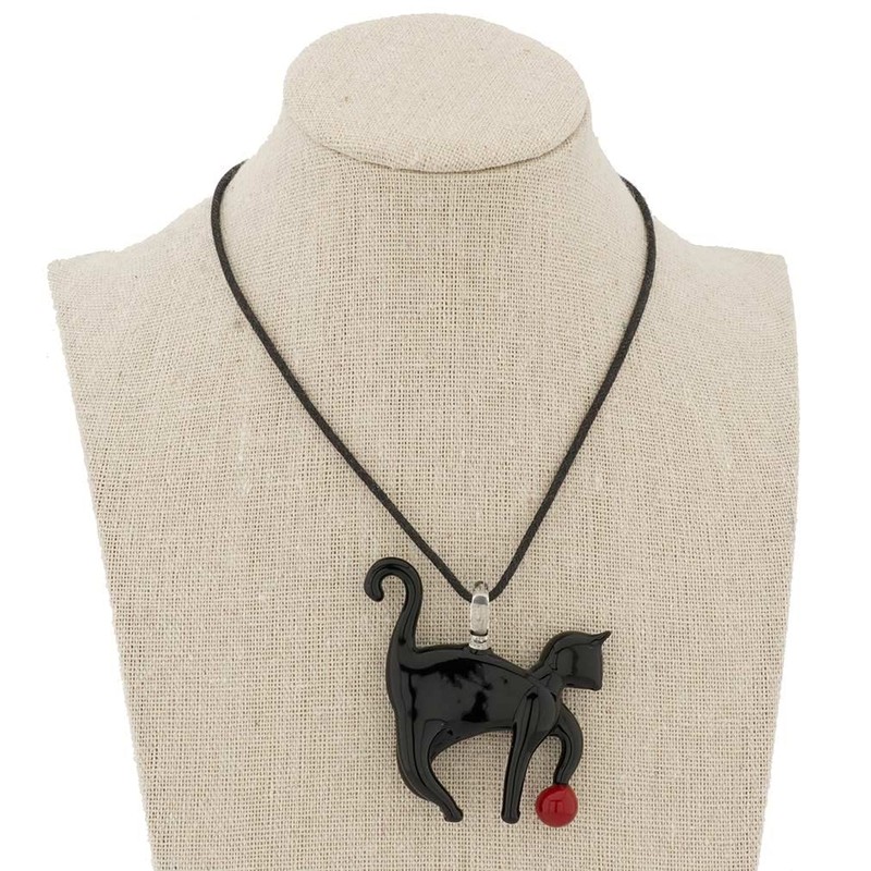Glass Of Venice Black Murano Glass Cat
