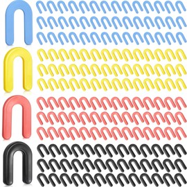 Taiyin 1600 Pack Plastic Shims Structural Horseshoe U Shaped Tile Spacers for Leveling, 1/4 Inch, 3/16 Inch, 1/16 inch, 1/8 Inch, Black, Yellow, Red, Blue