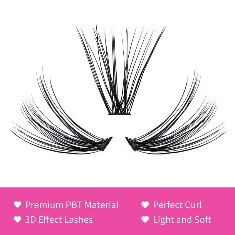 Eyelashes, Individual Cluster for Eyelash Extension, 40D, 0.07, D-curl, 13mm,