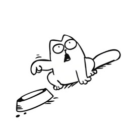 Opuweiy Gas Tank Sticker, Funny Hungry Simons Cat Feed Me Decorative Decal, Car Window Stickers, for Car Windows, Tablets, Laptops, Water Bottles (5.9"x7.5" #Left)