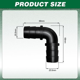 LONGRUNNEW 1 Inch Elbow Barb Fitting Pond Hose Adapter Air Hose Fittings, Garden Hose Quick Connecter with 4 Clamps for Pool Spillway Waterfall Fountain Tube-6 Pieces Set