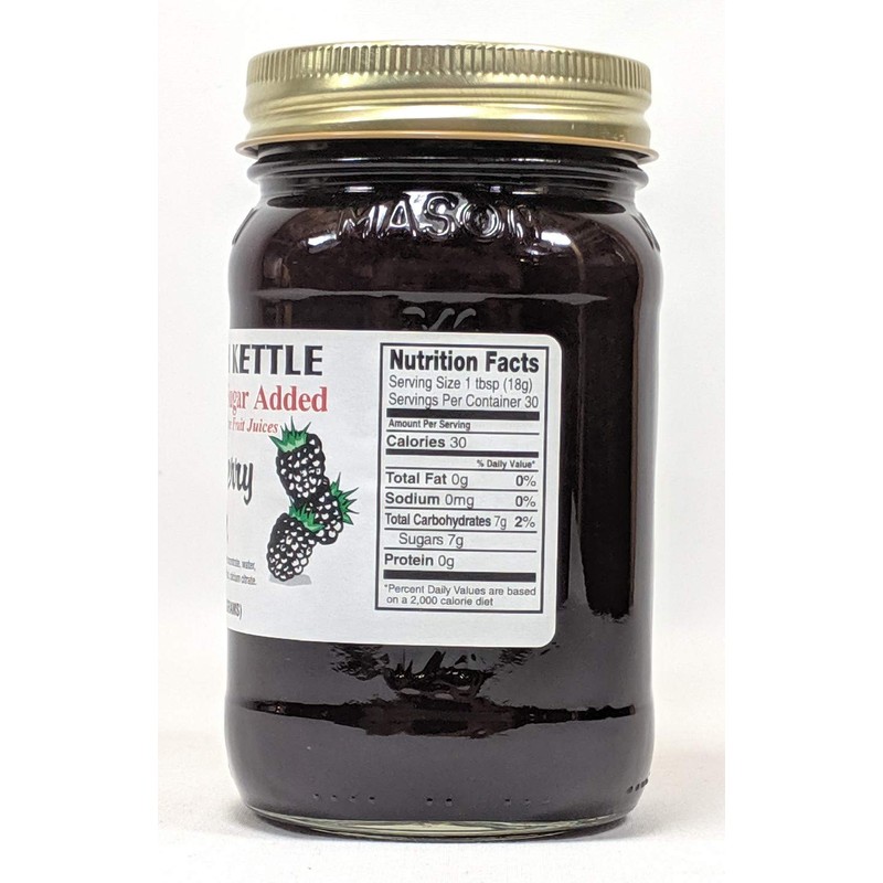 Amish Homestyle Sugarless Seedless Blackberry Jam 2-18 oz. Jars