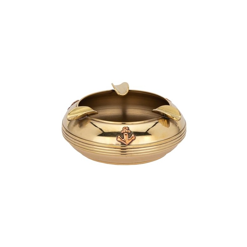 NKlaus Nautical Ashtray Antique Brass 8 x 3 cm Compact
