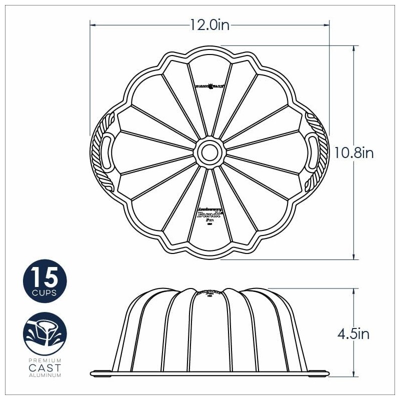 Nordic Ware Platinum Collection Anniversary Bundt Pan