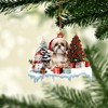 Talataca Shih Tzu 2D Flat Christmas Ornament, Shih Tzu Gift Boxes Pine Tree Decor, Hanging House Charm Eve Keepsake, Car Rear View Mirror Accessories, Xmas Gift