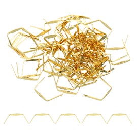 PATIKIL 12x14mm Copper Chandelier Connector Pins, 200Pcs Chandelier Crystal Clips for Fastening Crystals Parts, Chandelier Replacements, Gold
