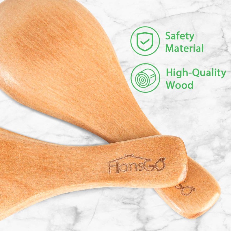HANSGO Small Wooden Spoon, 10PCS 3 inches Ice Cream Salt