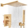 SGUVK Brushed Gold Shower Faucet Set, Bathroom Rainfall Shower System