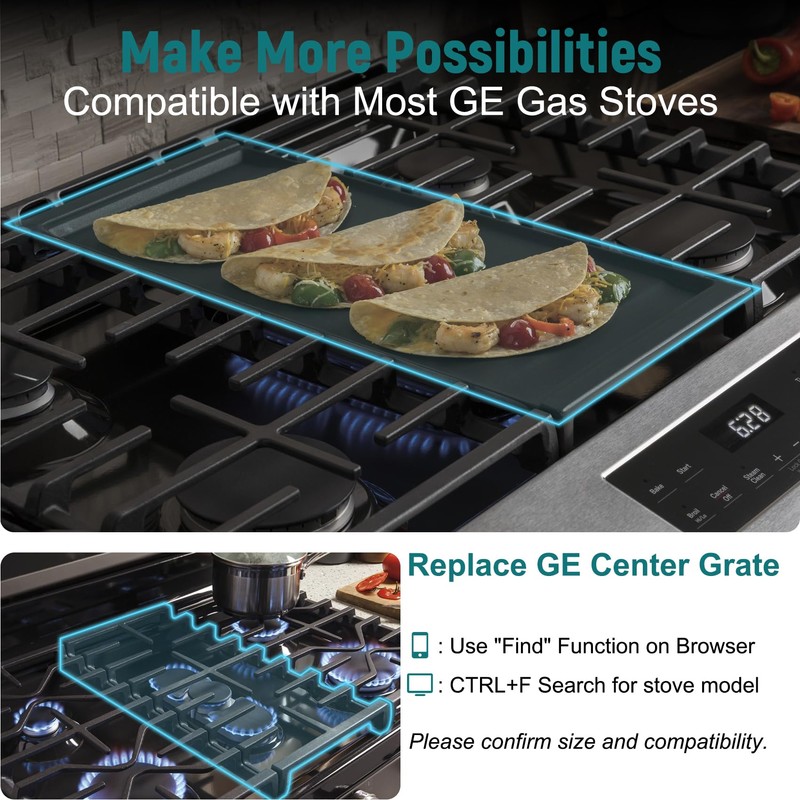 Upgraded WB31X24738 Cast Iron Griddle Replacement for GE Appliance Stove