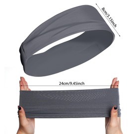 Yymobt 12pcs Non Slip Headbands for Women Soft Wide Sweatband Man Women Elastic Hair Bands for Workout Yoga Running Exercise Gym