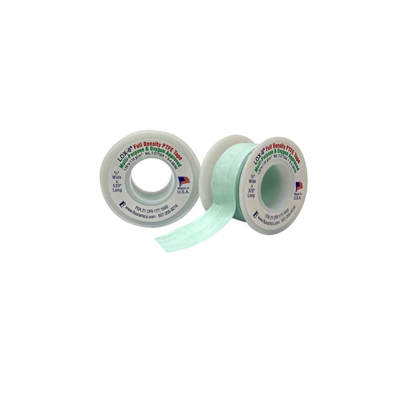 Fluoramics' LOX-8 Full Density PTFE Tape 3/4" Wide x 520"
