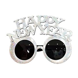 Soochat Happy New Year Eyeglasses New Year Sunglasses Fancy Glitter Decorative Glasses for New Year's Eve Party Party Favor Photo Booth Props