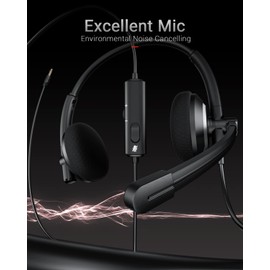 awatrue awatrue Wired Headset with Microphone for PC Laptop - 3.5mm Jack On Ear Headphones with Noise Cancelling Microphone for Boom Skype Webinars, in-line Control,Comfortable