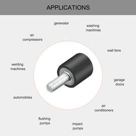 sourcing map 8pcs M4 Vibration and Damper Holder Rubber with Threaded Bolts 0.39 x 0.39 Inches
