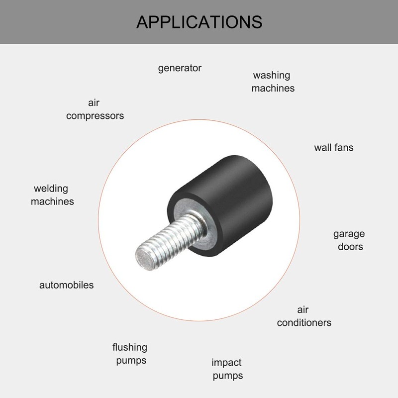sourcing map 8pcs M4 Vibration and Damper Holder Rubber with