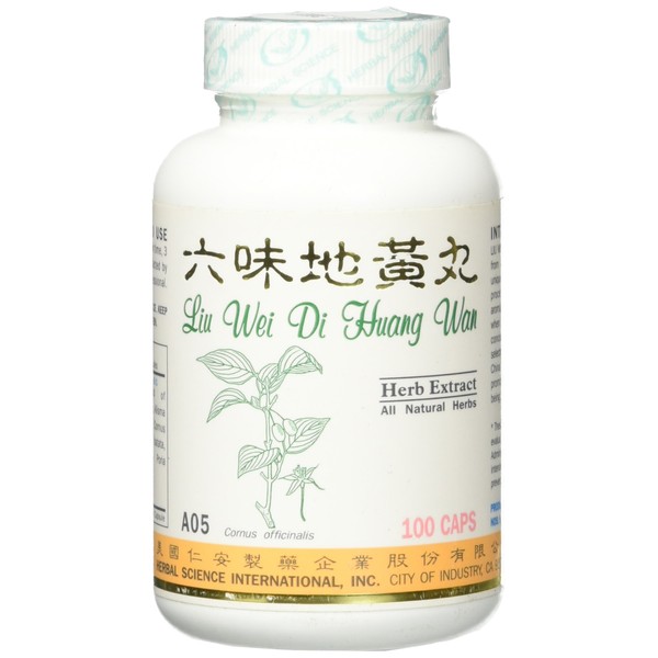 Super 6 Kidney Tonic Dietary Supplement 500mg 100 Capsules (Liu Wei Di Huang Wan) A05 100% Natural Herbs