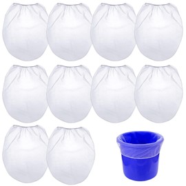 MADGININE Paint Strainer 10PCS Paint Strainer Bag, 1 Gallon Paint Strainer Elastic Top Opening Paint Filtering Bag, White Fine Mesh Bucket Strainer for Paint Gardening Hydroponics