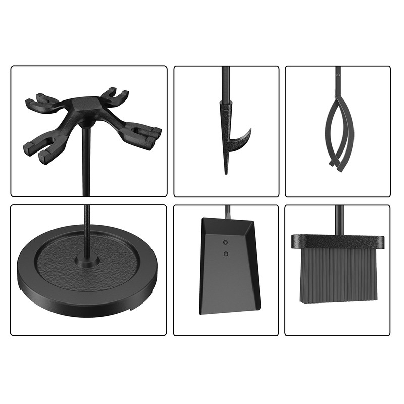 Fire Beauty Fireplace Tools Set 5 Pieces Wrought Iron Fire