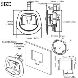 Truck Tool Box Latch Replacement, Zinc Alloy Whale Tail Toolbox Locks Paddle Lock Replacement T Handle with Keys for Truck, RV, Motorhome,Trailer Box (Black)
