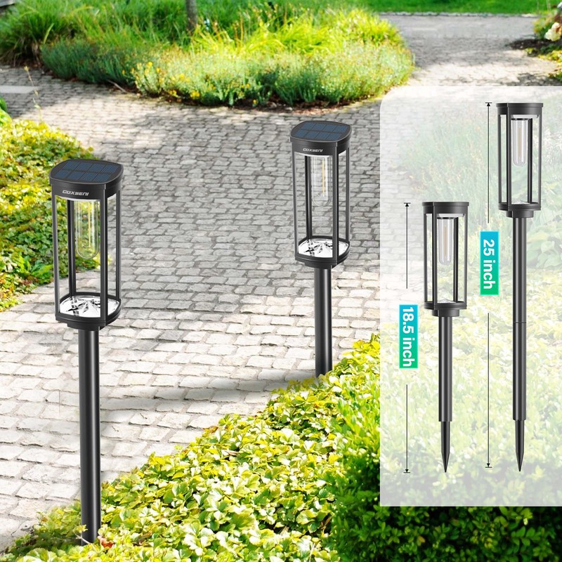 COXSENI Solar Path Lights Outdoor 8 Pack, Bright Solar Pathway