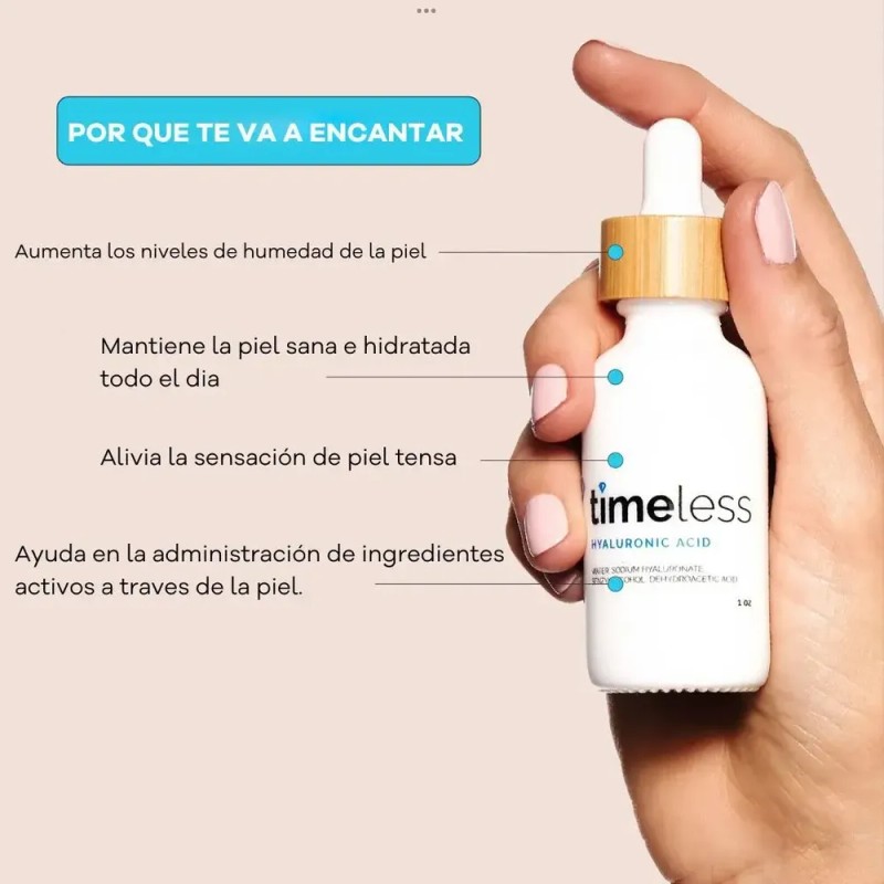 Timeless Sérum Facial Ácido Hialurónico Pure 240ml Hidratante