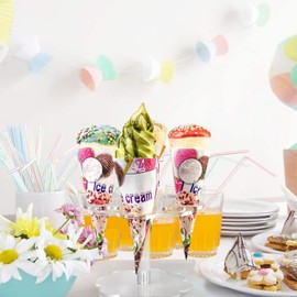 YestBuy 2 Pack Ice Cream Cone Holder Stand Cupcake Stand with 8 Holes Capacity Clear Clear Acrylic Cone Display Stand Weddings Baby Showers Birthday Parties Anniversaries Christmas Snack Tray