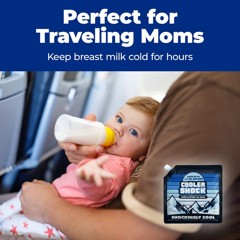 Cooler Shock Ice Packs for Cooler - Long Lasting, Reusable