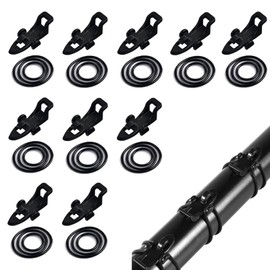 GHYJHS 10 PCS Fishing Hook Keeper Professional Fishing Hook Holder Fishing Hook Covers Fishing Rod Hook Holder with 3 Different Rubber Rings for Fishing Rods Fishing Holder, Black