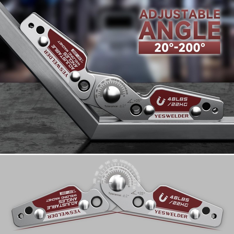 YESWELDER Adjustable Angle Welding Magnet 20-200° Magnetic Welding Holder of