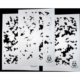 Acid Tactical® 3 Pack - 9x14 Single Design Camouflage Airbrush Spray Paint Stencils - Duracoat Gun Car (Digital Camo x3)