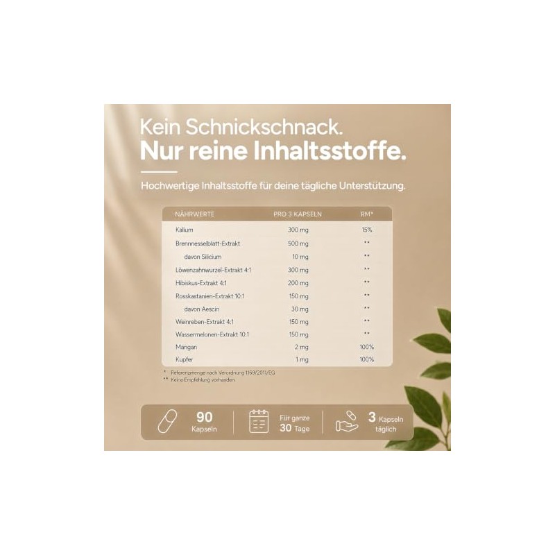 Drainage Tablets - Nettle Capsules Against Water Retention in the