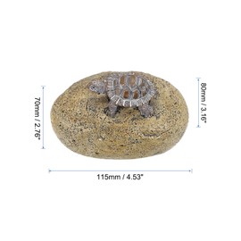 sourcing map Fake Rock Hidden Key Box, Hide a Spare Key Waterproof Turtle Key Hider, Key Storage Lock Box Stone for Outside Garden Decoration, Khaki