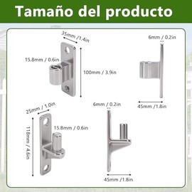 4 bisagras desmontables de acero inoxidable 304 para puertas de granja, cercas de madera, resistentes, de montaje en pared, con capacidad de hasta 270 kg, 6 mm de grosor