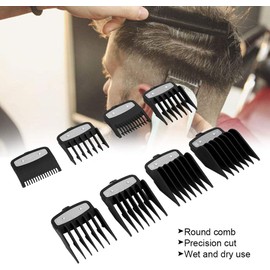 Peinetas Para Cortar El Cabello, 8 Piezas Juego de Peine Guía Para Cortar El Cabello Pinza de Tallado Gradiente Peines Redondos de Corte Fino Para Cortadoras/cortadoras Eléctricas(Black)