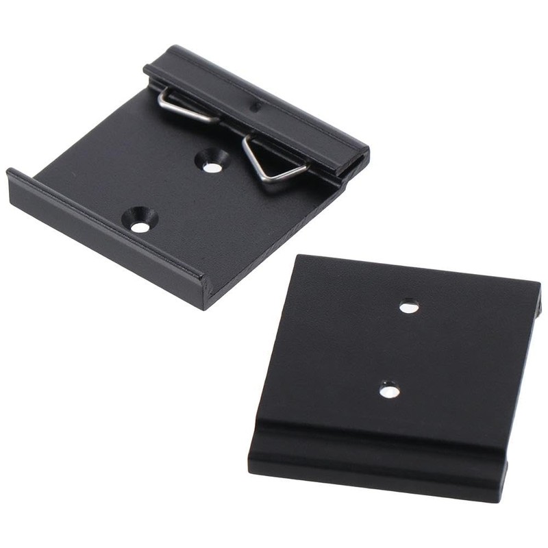 Fudeshe Universal-DIN-Schienen-Montageclip, Schienenclip, Aluminium-Solid-State-Relaisklemmen, Aluminiumlegierung, schwarz, 4 Stück