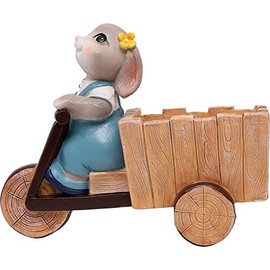 ROOGO Rabbit Design Resin Succulent Planter Cute Mini Planter Pot (tricycle)