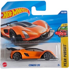 Hot Wheels Czinger 21C Die-Cast Car, Orange, Peak Pursuit Series, 1/10