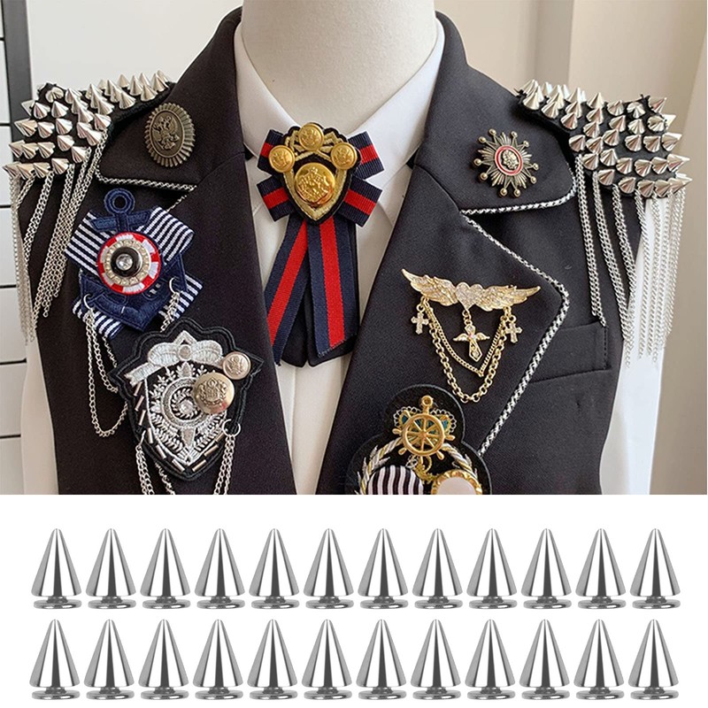 smatime Pointed Punk Rivets Metal Killer Rivets Cone Spikes Studs