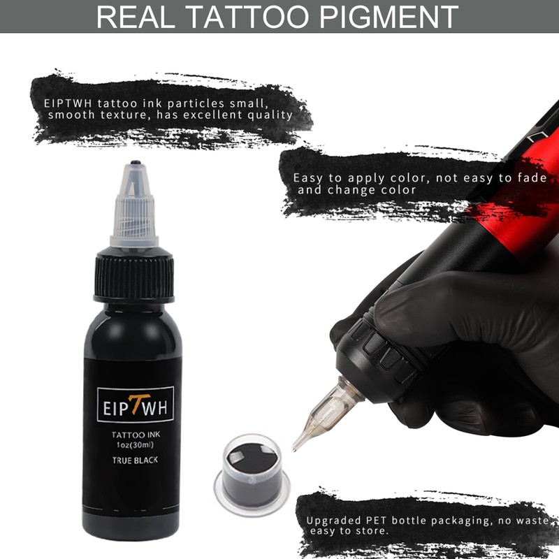 EIPTWH True Black Ink for Artist,1 lf oz 30ml Vegan