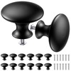 BUNTOR 14PCS Black Cabinet Knobs, 30mm Door Knobs, Cupboard Handles