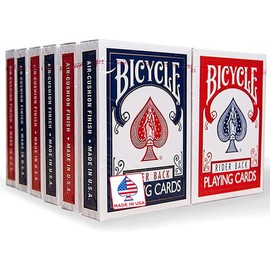 Bicycle Rider Back Standard Index Playing Cards, 12 Pack Bulk Set, Classic Poker Size Decks of Cards for Poker, Blackjack, Rummy, and Family Card Games, Red & Blue Backs