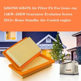 CutCrafter (2PCS) 0J8478 Air Filter for Generac 14KW-22KW Generator - Replacement for 0J8478S Generac Guardian Air Filter,Engine Protection Parts
