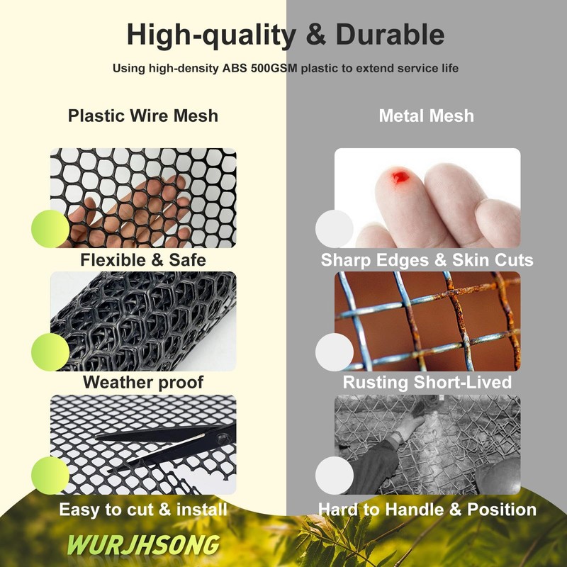 Plastic Wire Mesh Fence 16in x 20Ft Plastic Chicken Wire