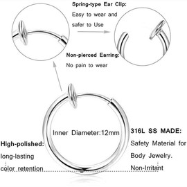 KOQAIIZ Fake Septum, 8 Pieces Fake Nose Piercing, Septum Piercing, Hoop Nose Ring, Faux Non-Pierced Faux Nose Piercing, Fake Nose Lip, Septum Ear