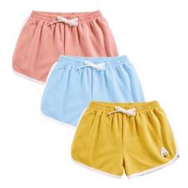 Rolanko Girls' Active Dolphin Shorts 3 Packs for Kids Bike Running Summer Beach Sports (6-7)