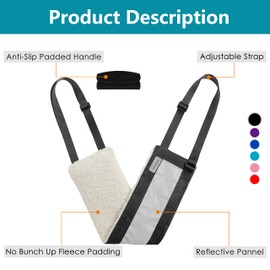 TiereCare Dog Lift Sling Support Harness Hip Back Legs Lifting for Elderly Disabled Joint Injuries Canine Aid Adjustable Reflective Pet Dog Portable Black